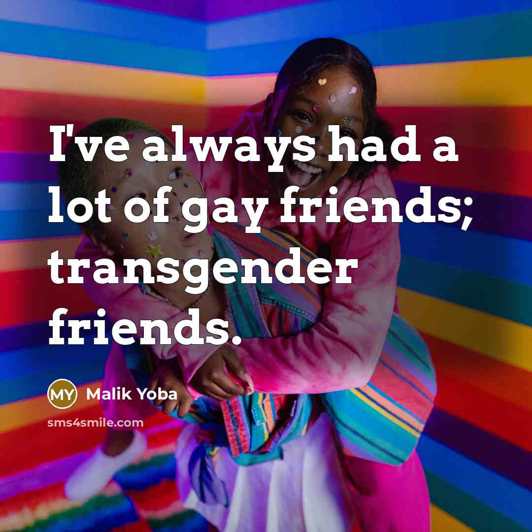 “I've always had a lot of gay friends; transgender friends.…” quote by Malik Yoba