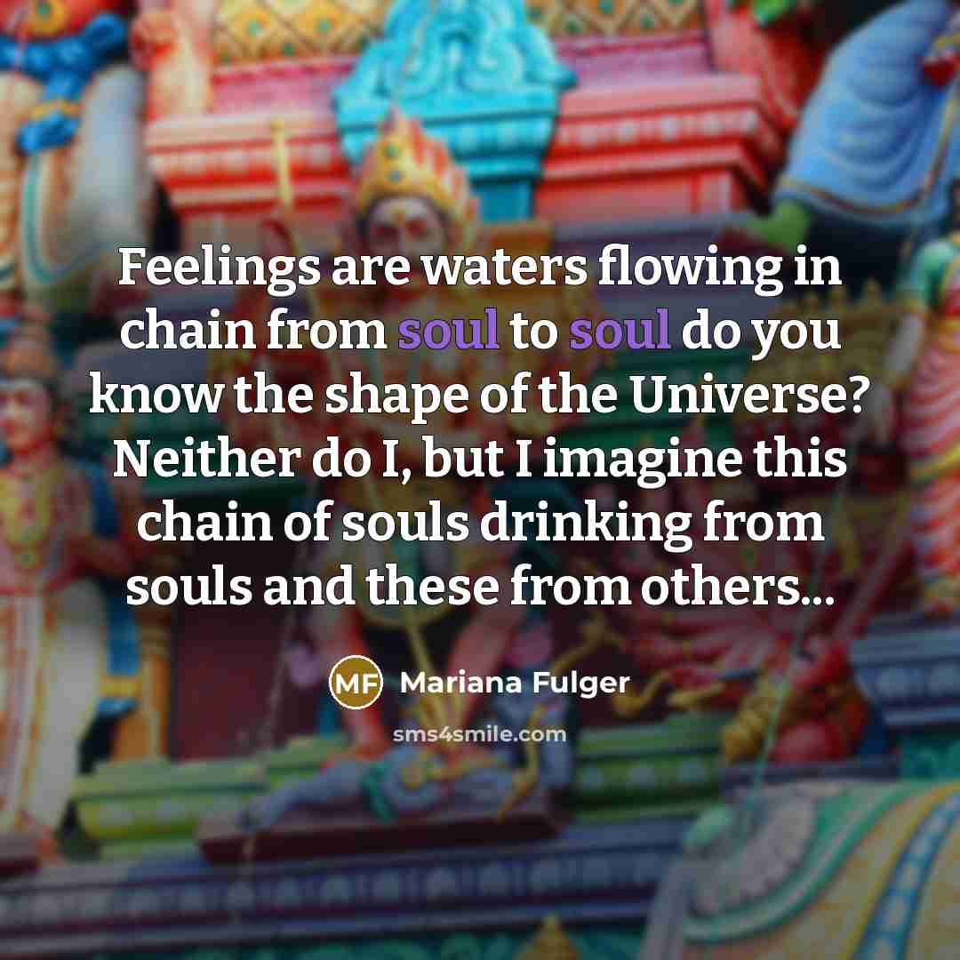 “Feelings are waters flowing in chain from soul to soul…” quote by Mariana Fulger