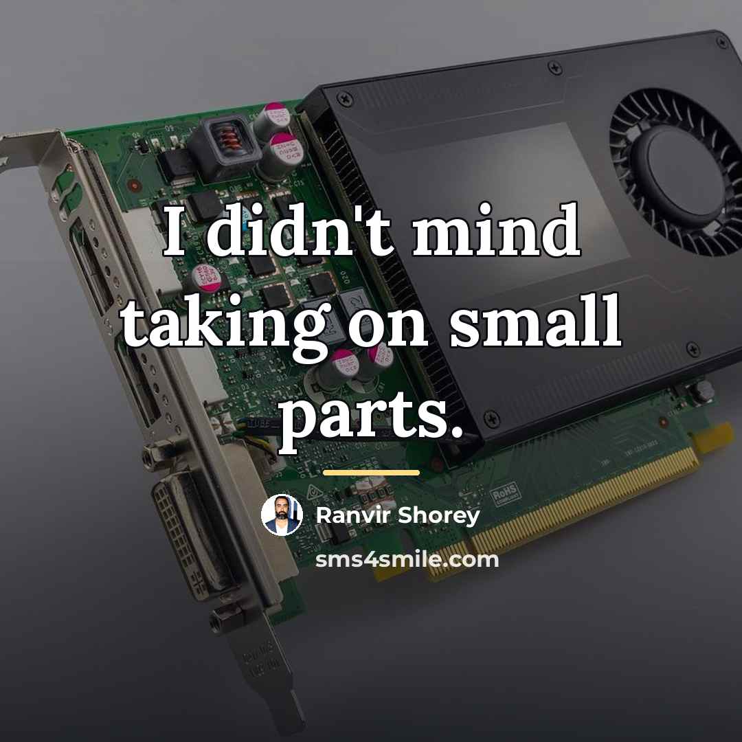 “I didn't mind taking on small parts.…” quote by Ranvir Shorey