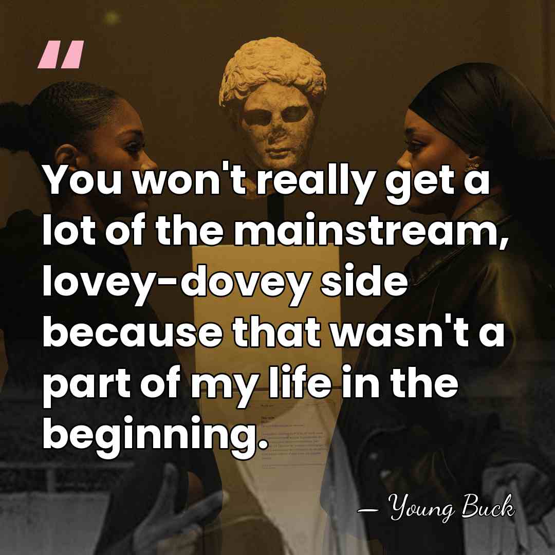 You won't really get a lot of the mainstream, lovey-dovey side because&hellip; - Young Buck