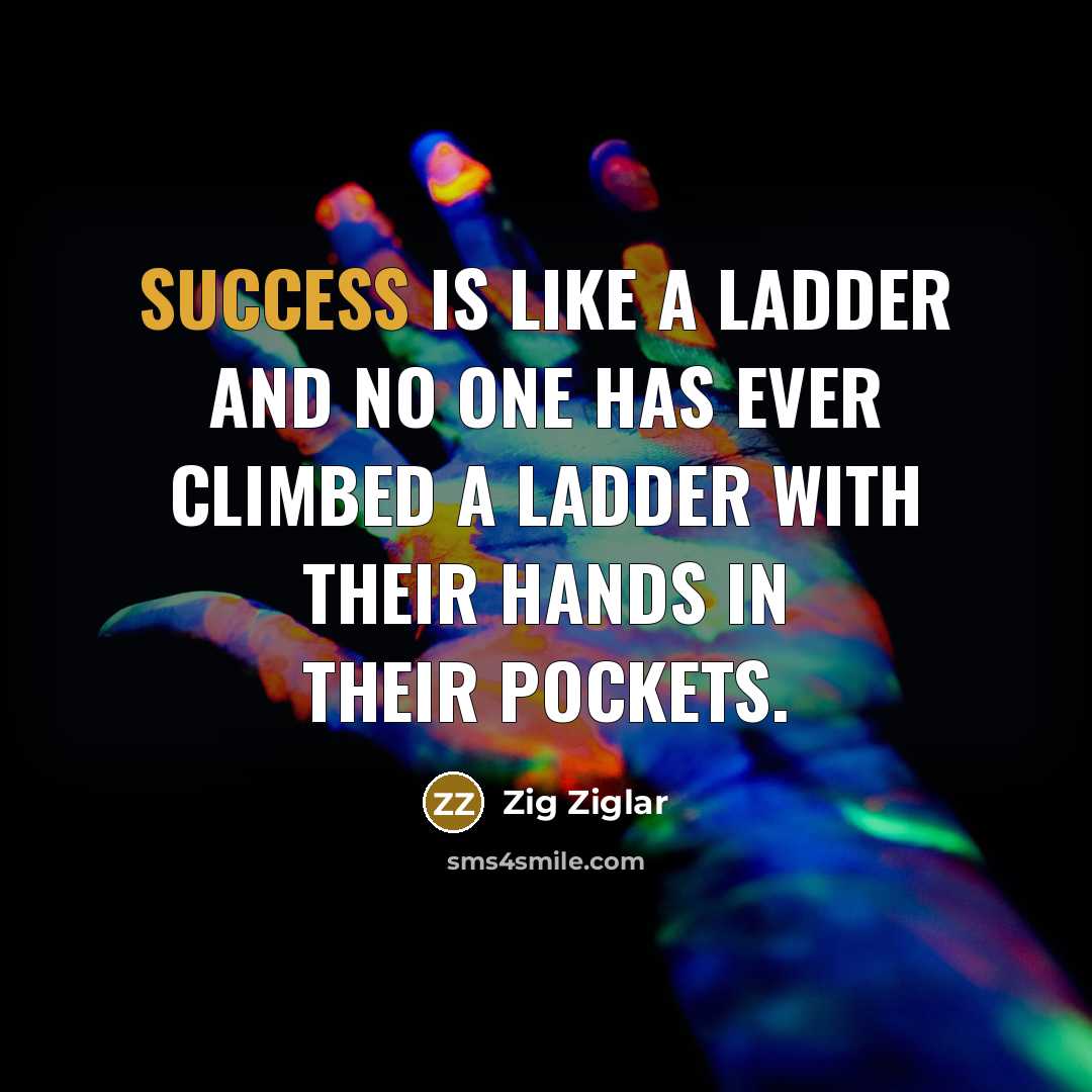 “Success is like a ladder and no one has ever…” quote by Zig Ziglar