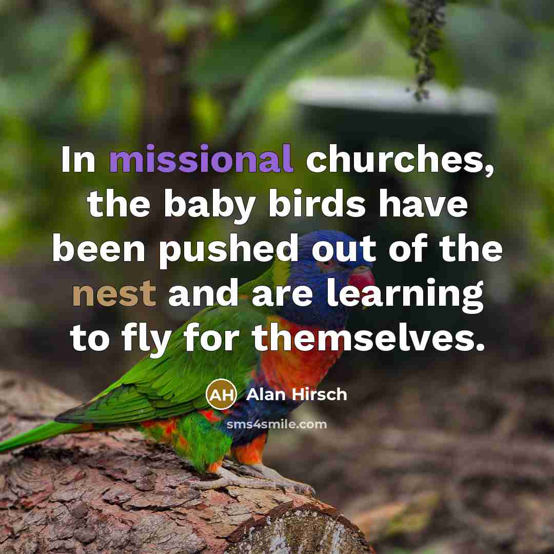 “In missional churches, the baby birds have been pushed out…” quote by Alan Hirsch