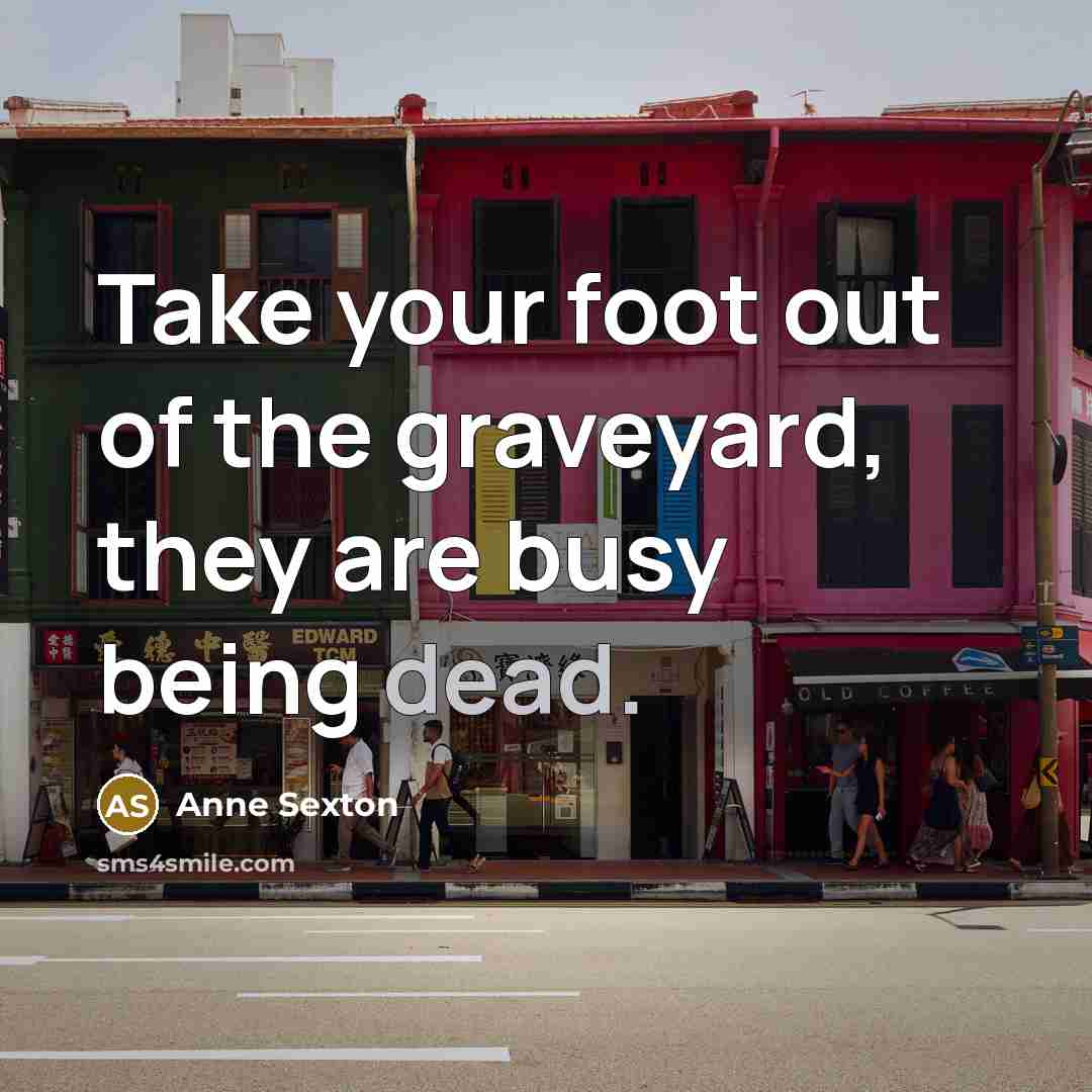 “Take your foot out of the graveyard, they are busy…” quote by Anne Sexton