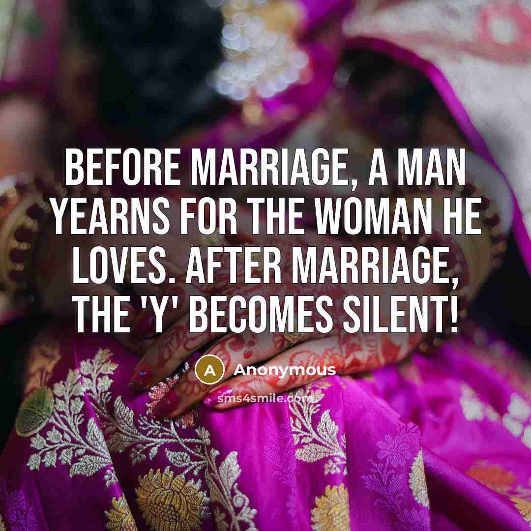 “Before marriage, a man yearns for the woman he loves.…” quote by Anonymous