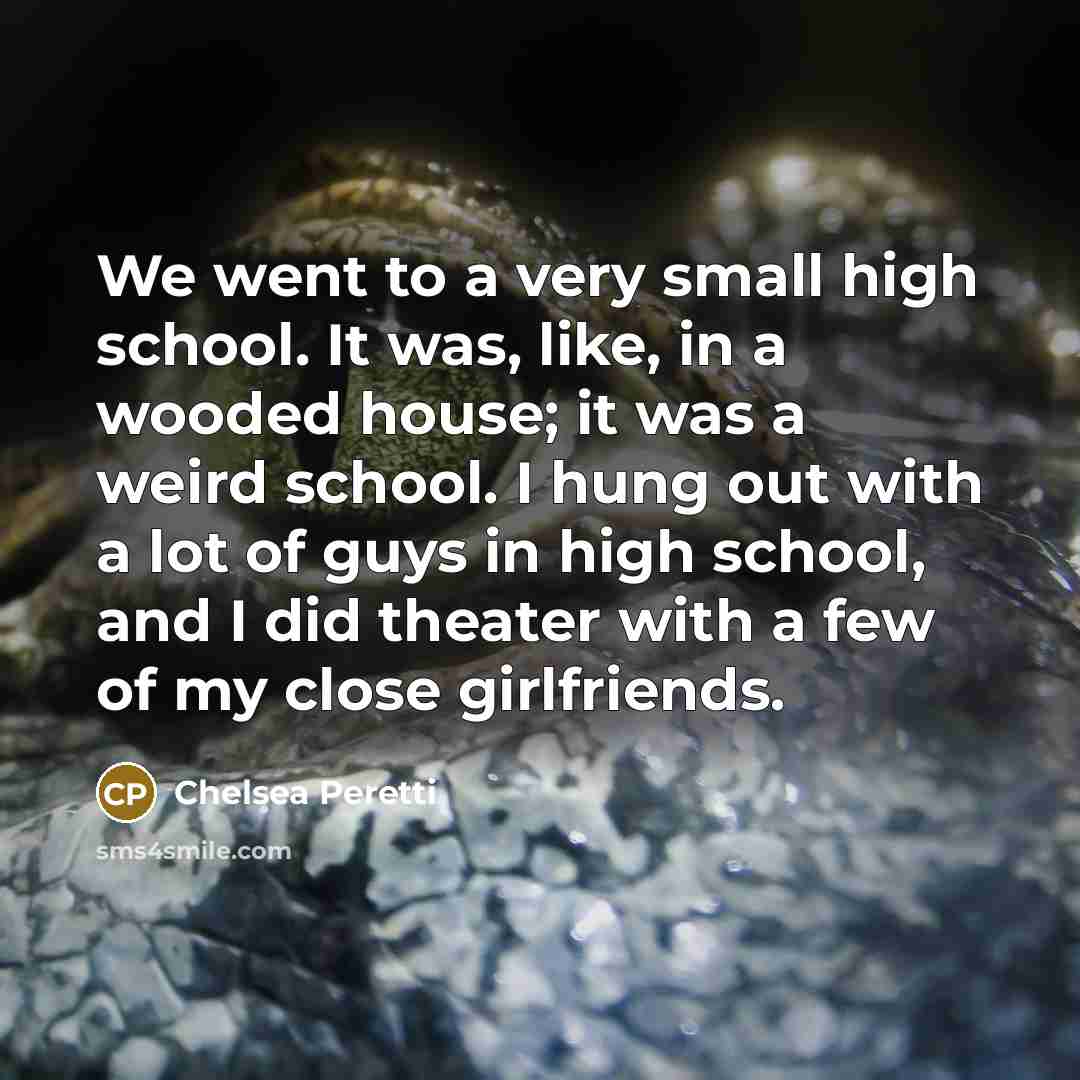 “We went to a very small high school. It was,…” quote by Chelsea Peretti