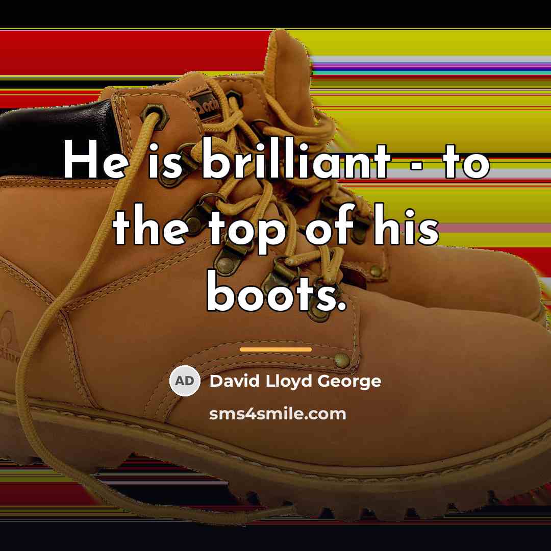 “He is brilliant - to the top of his boots.…” quote by David Lloyd George