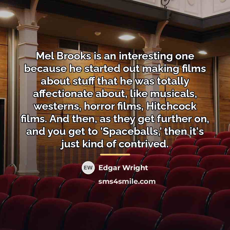 “Mel Brooks is an interesting one because he started out…” quote by Edgar Wright