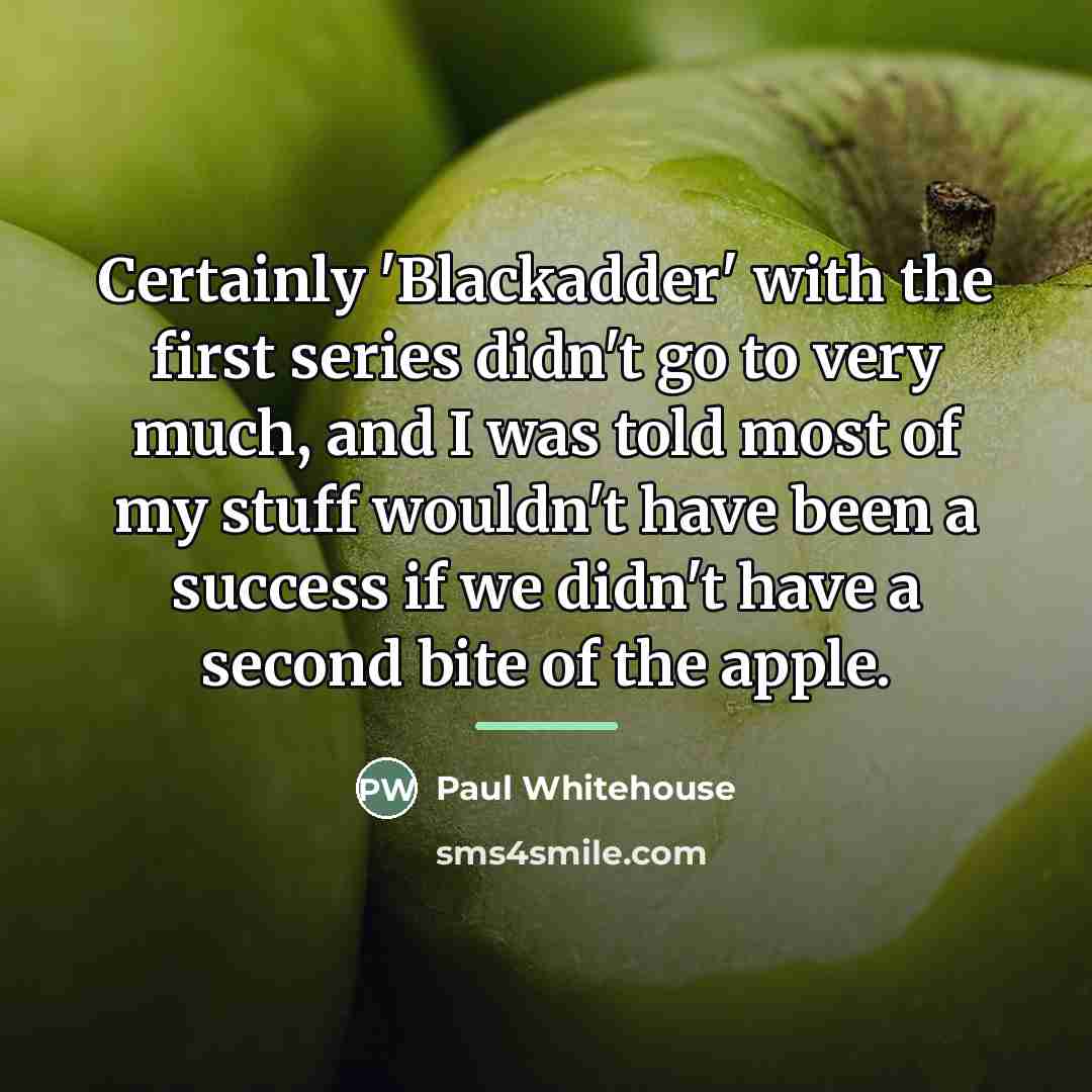 “Certainly 'Blackadder' with the first series didn't go to very…” quote by Paul Whitehouse
