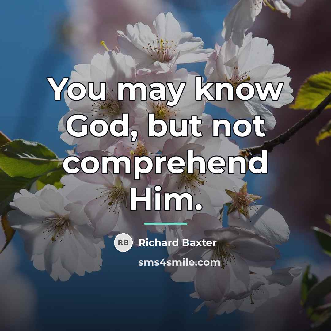 “You may know God, but not comprehend Him.…” quote by Richard Baxter
