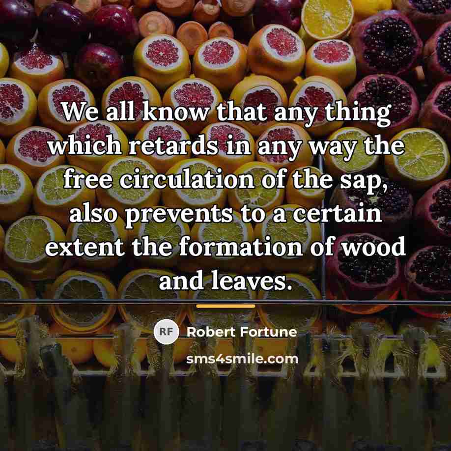 “We all know that any thing which retards in any…” quote by Robert Fortune