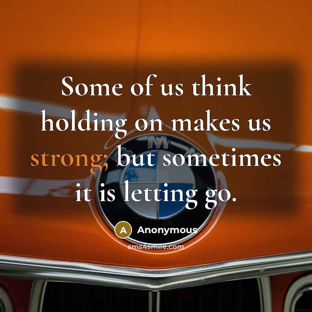 “Some of us think holding on makes us strong; but…” quote by Anonymous
