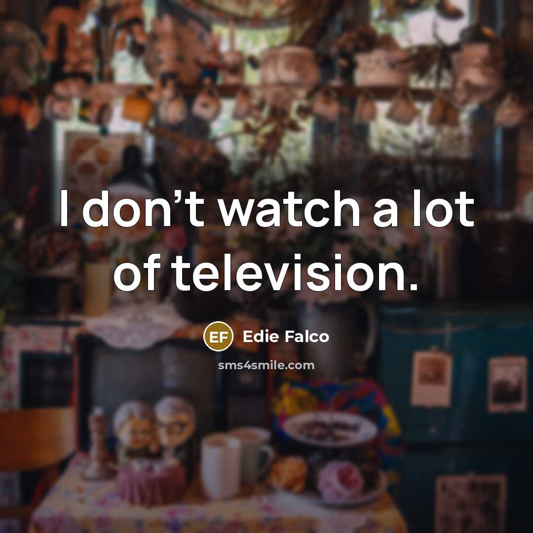 “I don't watch a lot of television.…” quote by Edie Falco