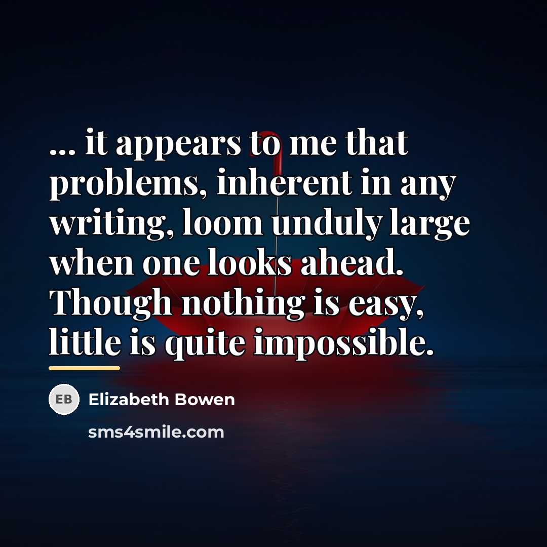 “... it appears to me that problems, inherent in any…” quote by Elizabeth Bowen