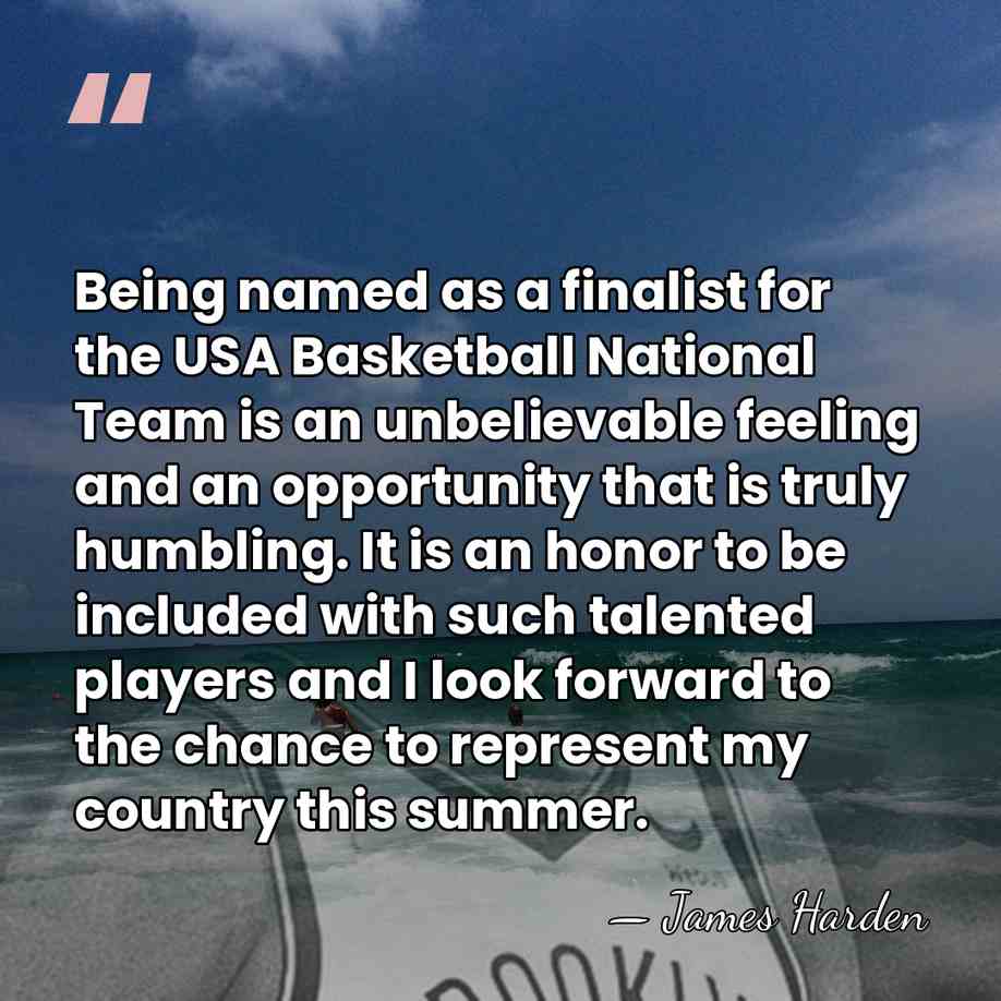 Being named as a finalist for the USA Basketball National Team is&hellip; - James Harden