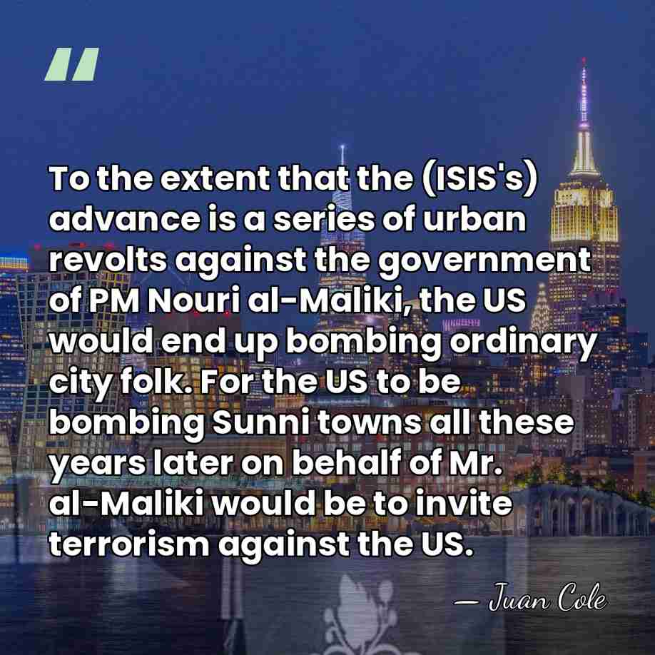 To the extent that the (ISIS's) advance is a series of urban&hellip; - Juan Cole