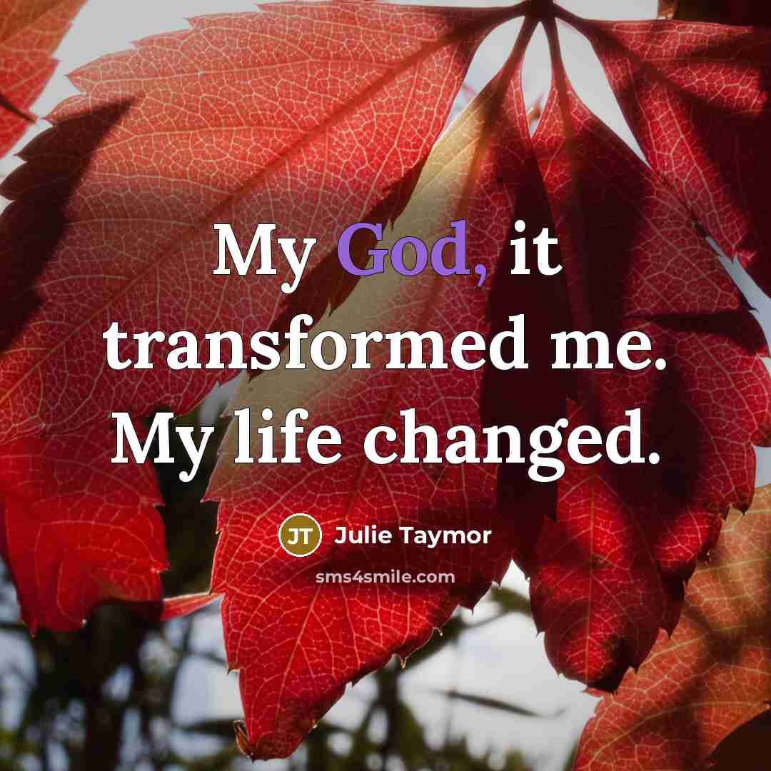 “My God, it transformed me. My life changed.…” quote by Julie Taymor