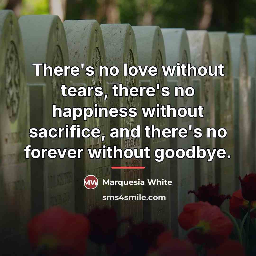 “There's no love without tears, there's no happiness without sacrifice,…” quote by Anonymous