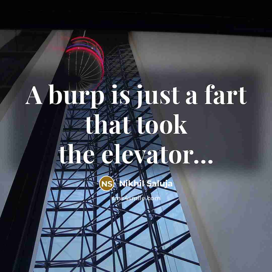 “A burp is just a fart that took the elevator.......…” quote by Nikhil Saluja