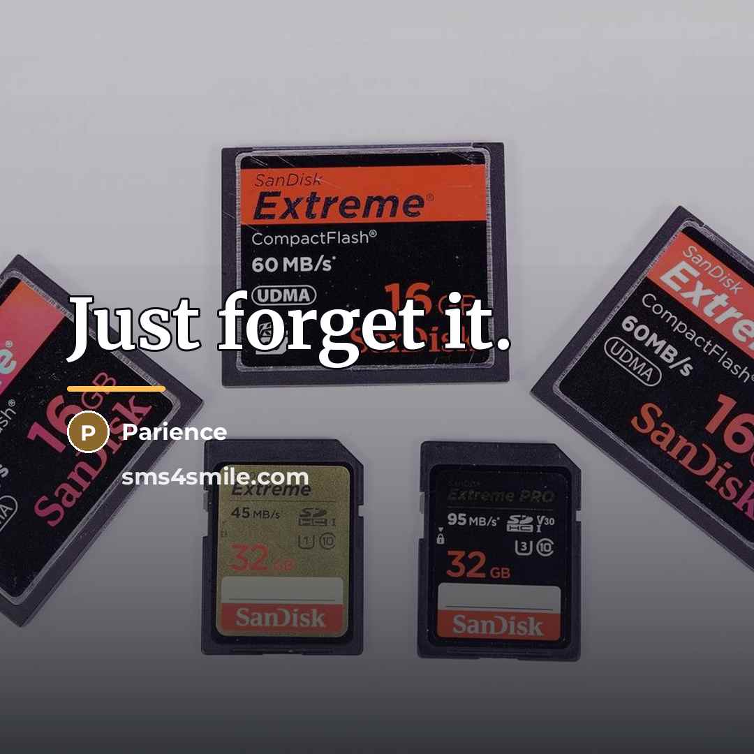 “Just forget it.…” quote by Parience