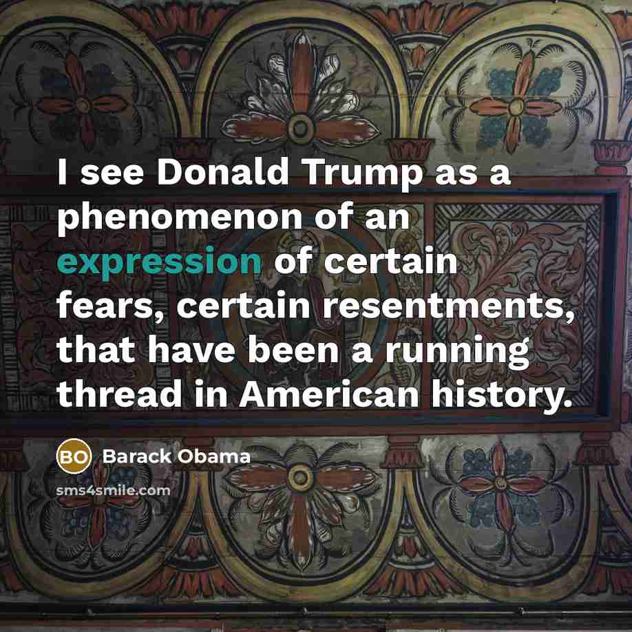 “I see Donald Trump as a phenomenon of an expression…” quote by Barack Obama