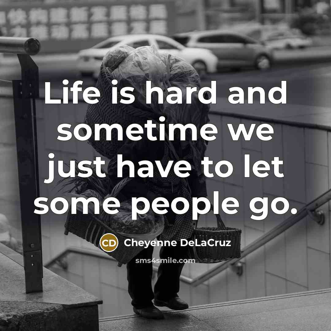 “Life is hard and sometime we just have to let…” quote by Cheyenne DeLaCruz