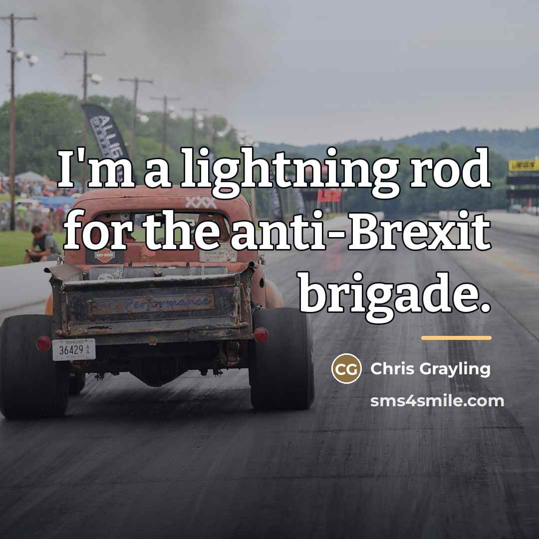 “I'm a lightning rod for the anti-Brexit brigade.…” quote by Chris Grayling