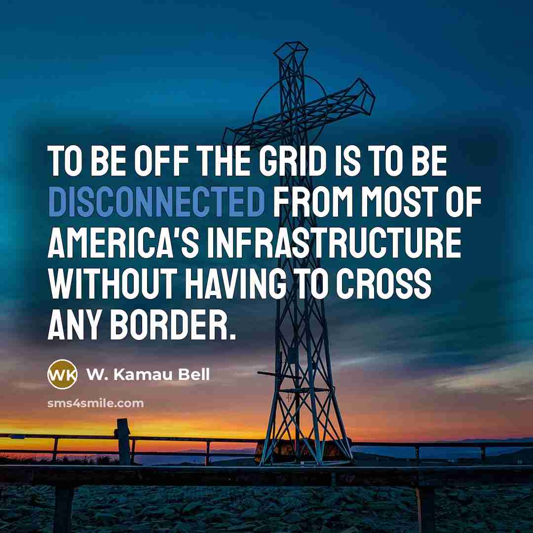 “To be off the grid is to be disconnected from…” quote by W. Kamau Bell