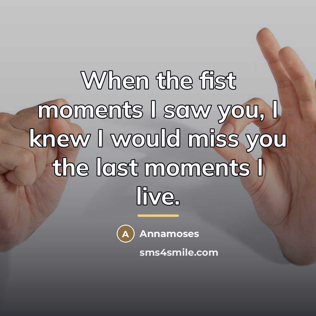 “When the fist moments I saw you, I knew I…” quote by Annamoses