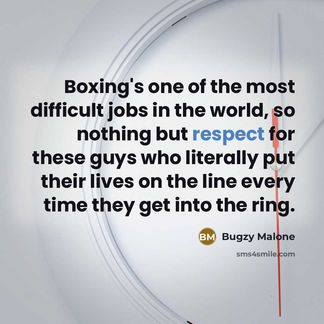“Boxing's one of the most difficult jobs in the world,…” quote by Bugzy Malone