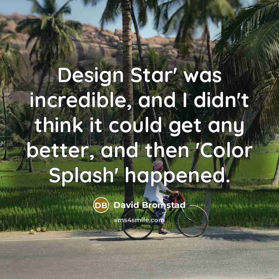 “Design Star' was incredible, and I didn't think it could…” quote by David Bromstad