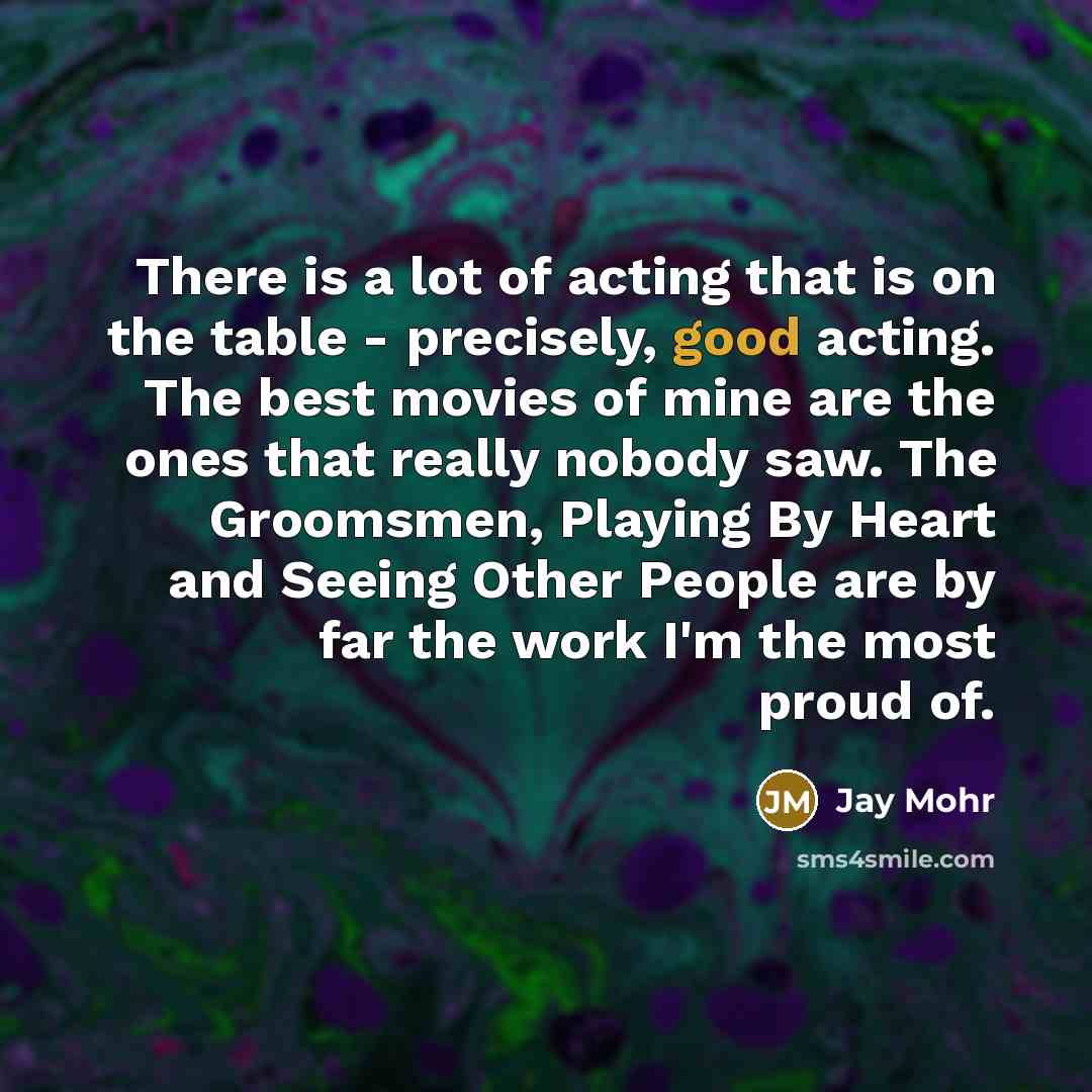 “There is a lot of acting that is on the…” quote by Jay Mohr