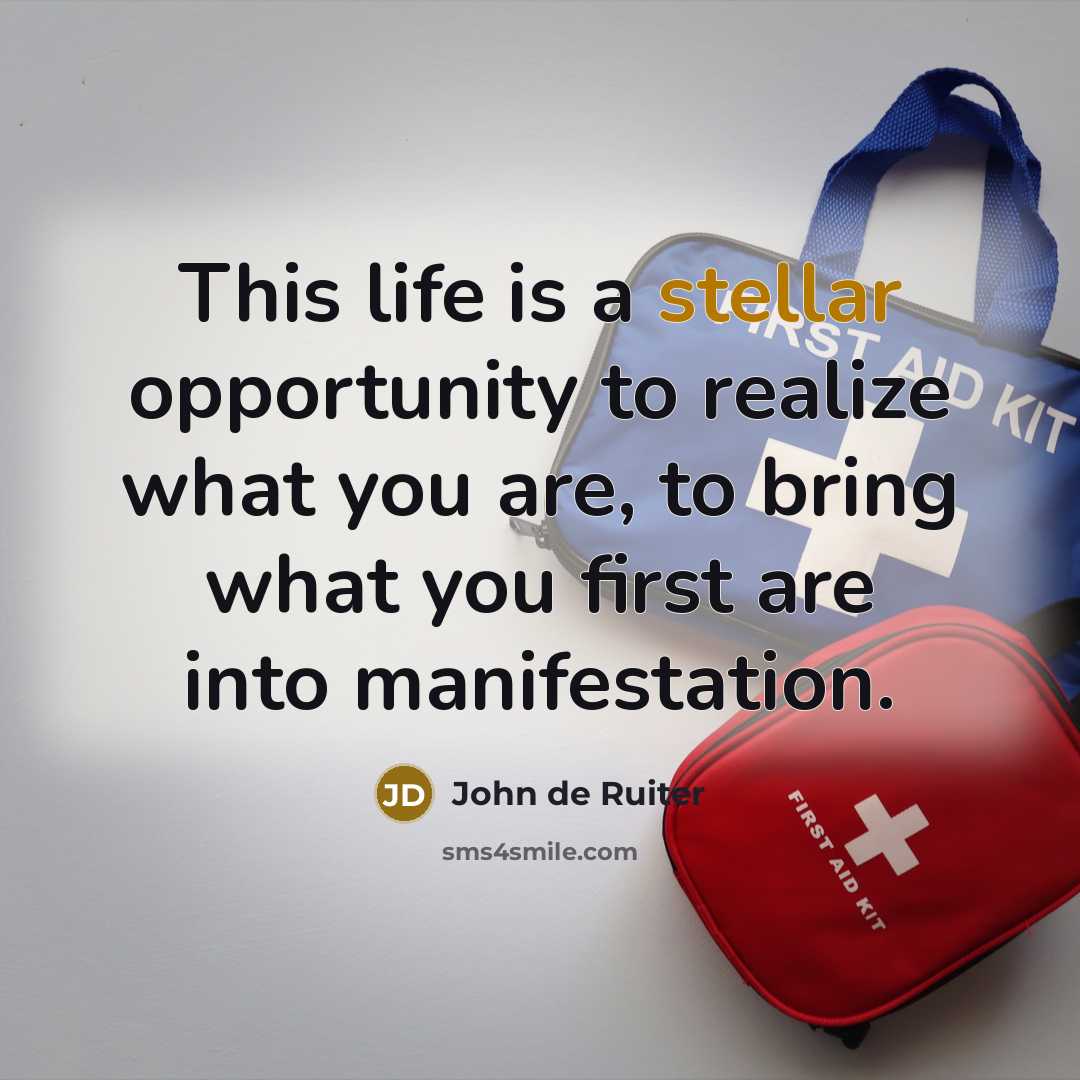 “This life is a stellar opportunity to realize what you…” quote by John de Ruiter