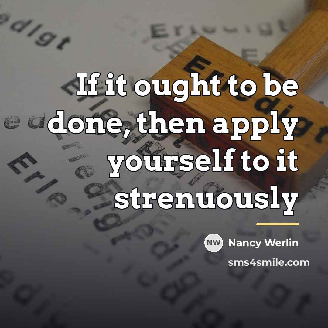 “If it ought to be done, then apply yourself to…” quote by Nancy Werlin
