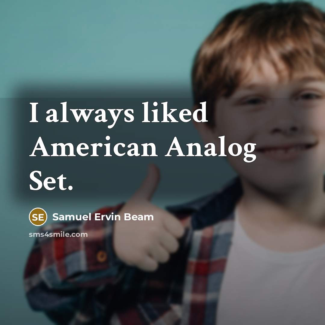 “I always liked American Analog Set.…” quote by Samuel Ervin Beam