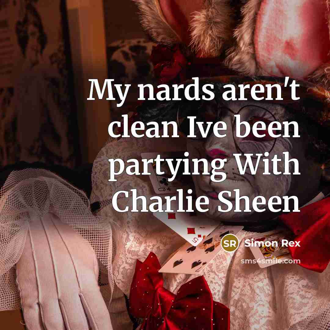 “My nards aren't clean Ive been partying With Charlie Sheen…” quote by Simon Rex