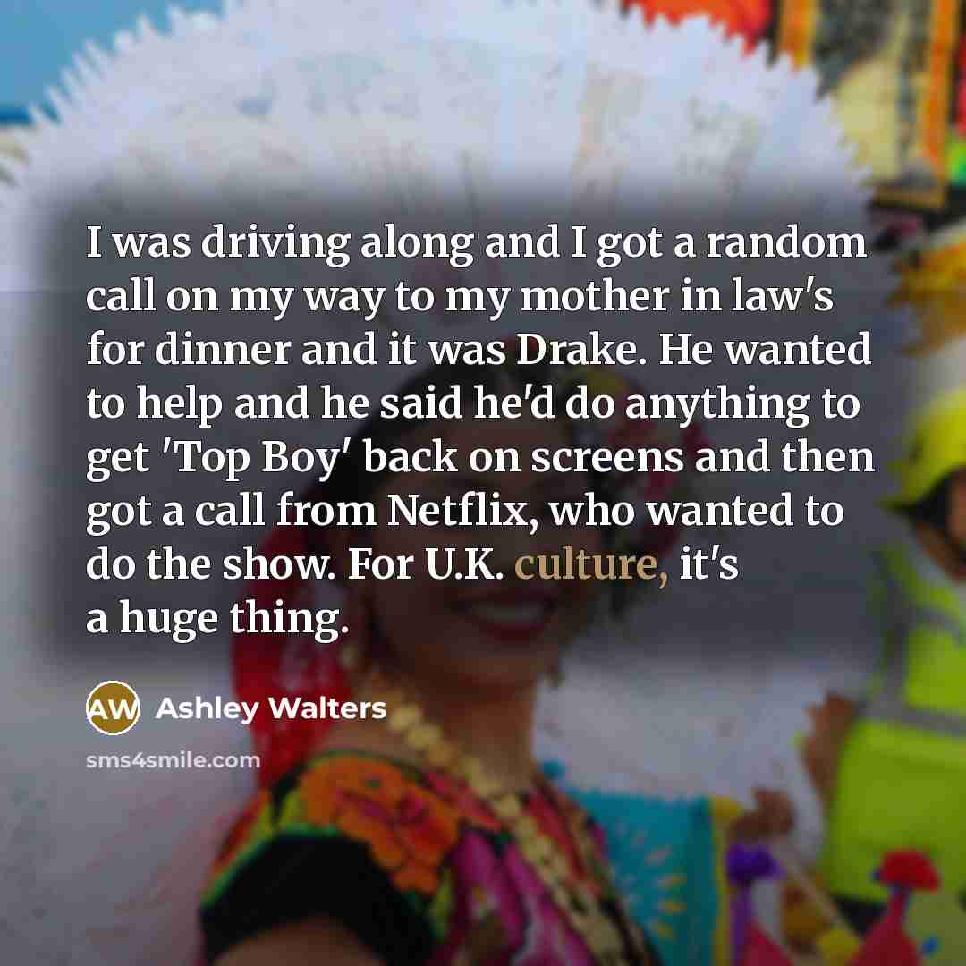 “I was driving along and I got a random call…” quote by Ashley Walters