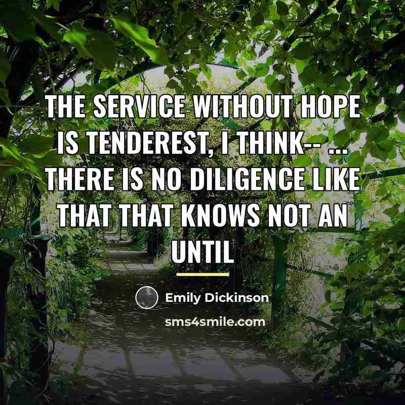 “The Service without Hope Is tenderest, I think-- ... There…” quote by Emily Dickinson