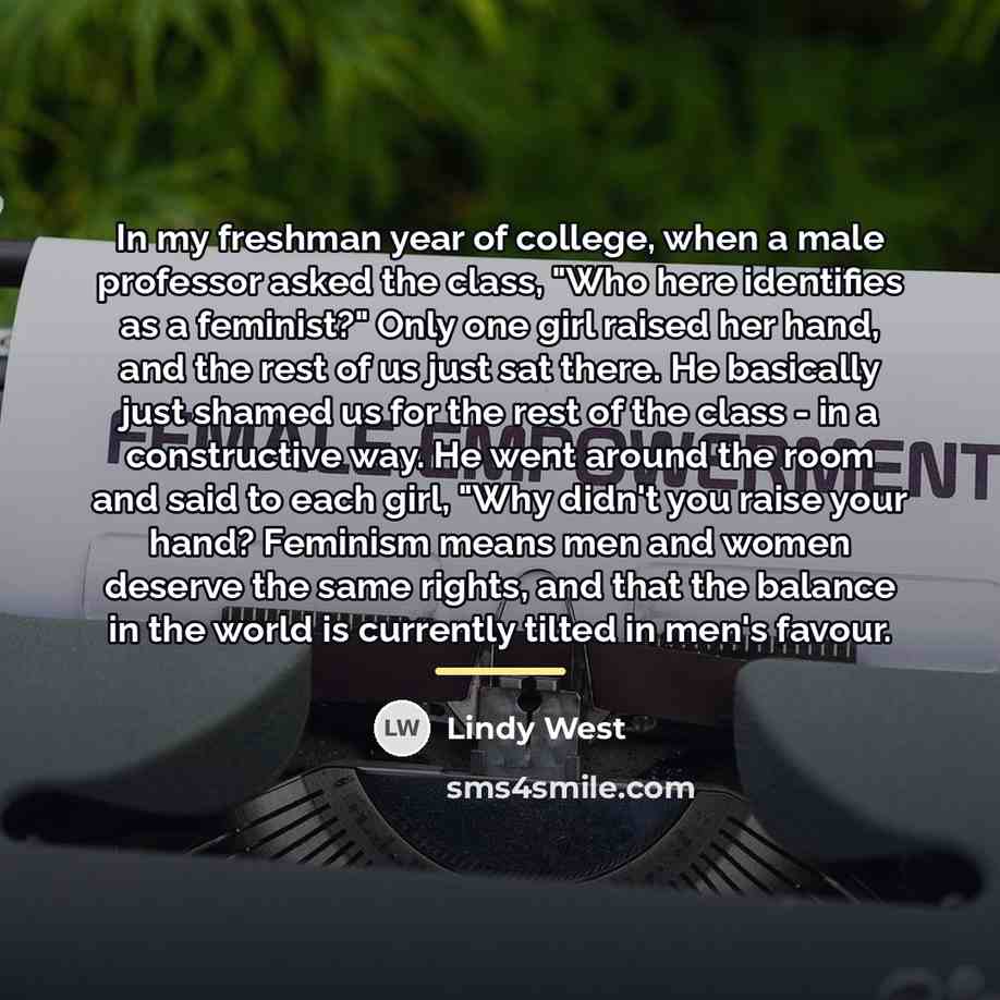 “In my freshman year of college, when a male professor…” quote by Lindy West
