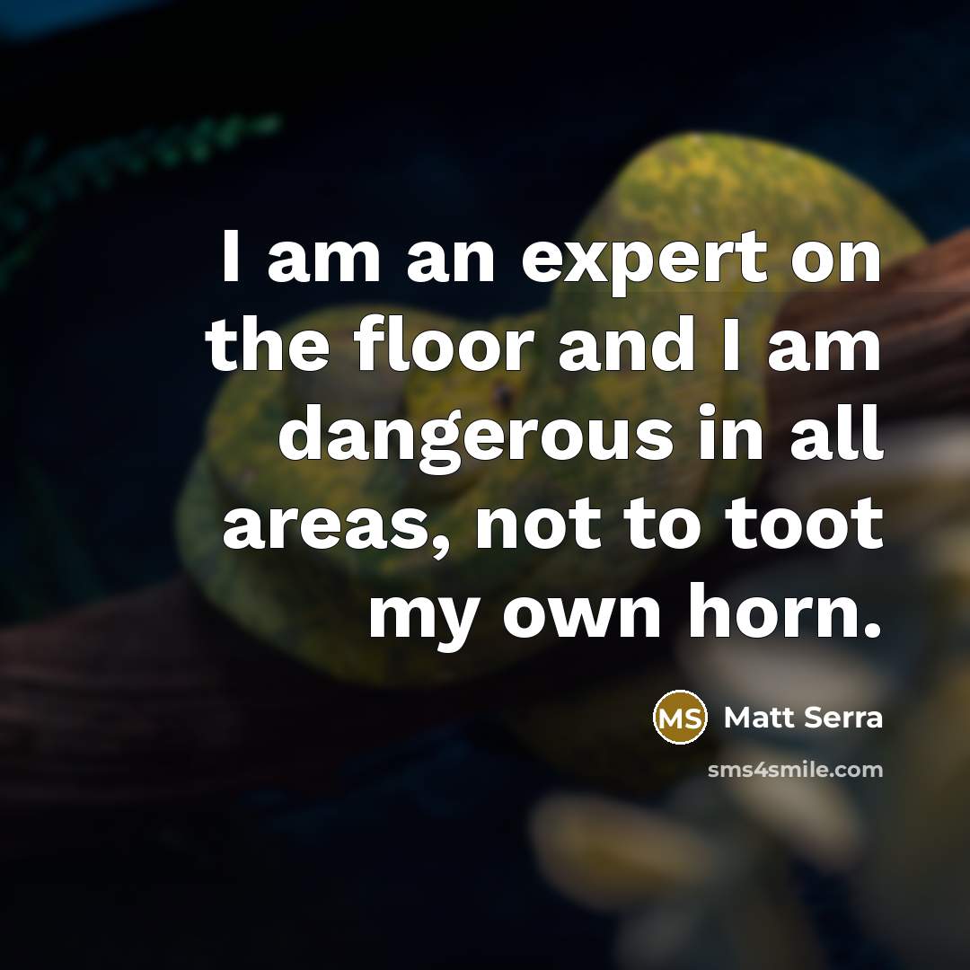 “I am an expert on the floor and I am…” quote by Matt Serra