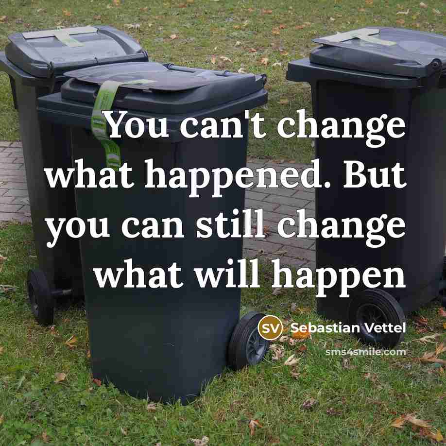 “You can't change what happened. But you can still change…” quote by Sebastian Vettel