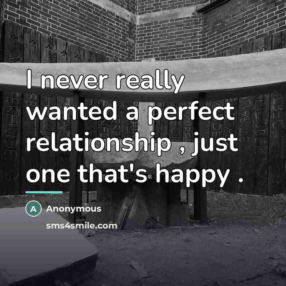 “I never really wanted a perfect relationship , just one…” quote by Anonymous