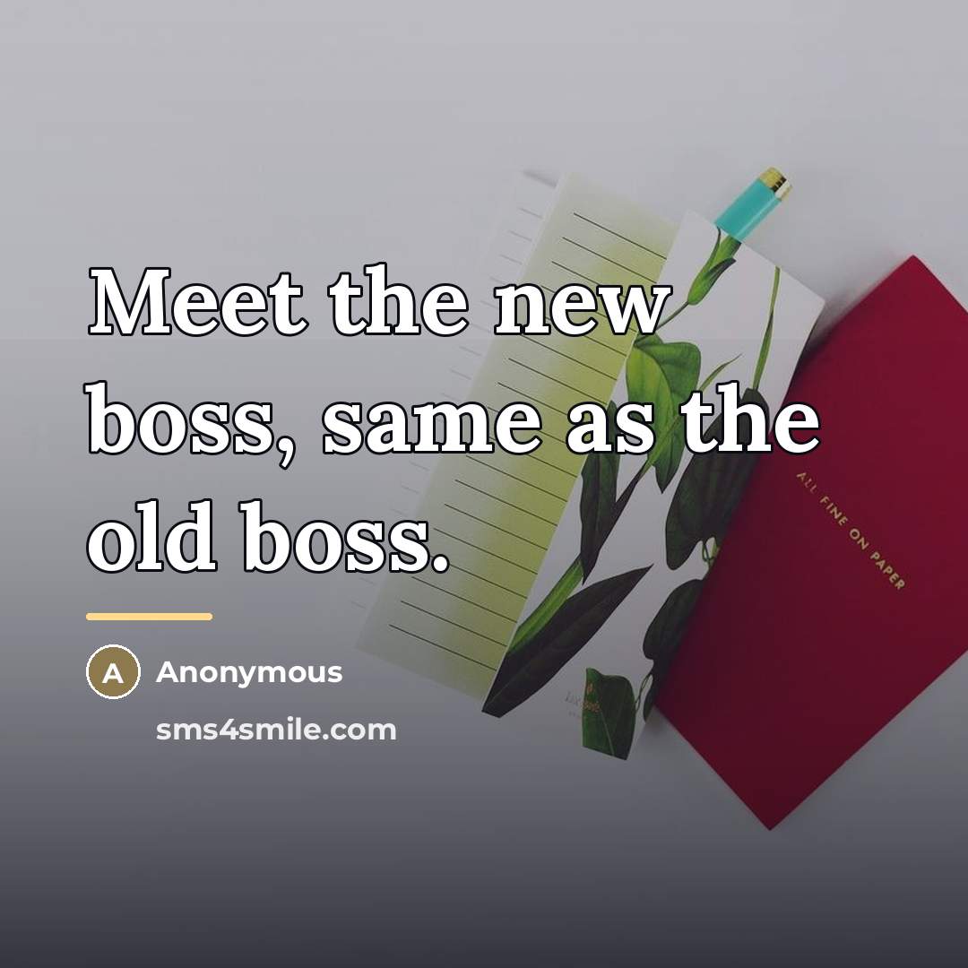 “Meet the new boss, same as the old boss.…” quote by Anonymous