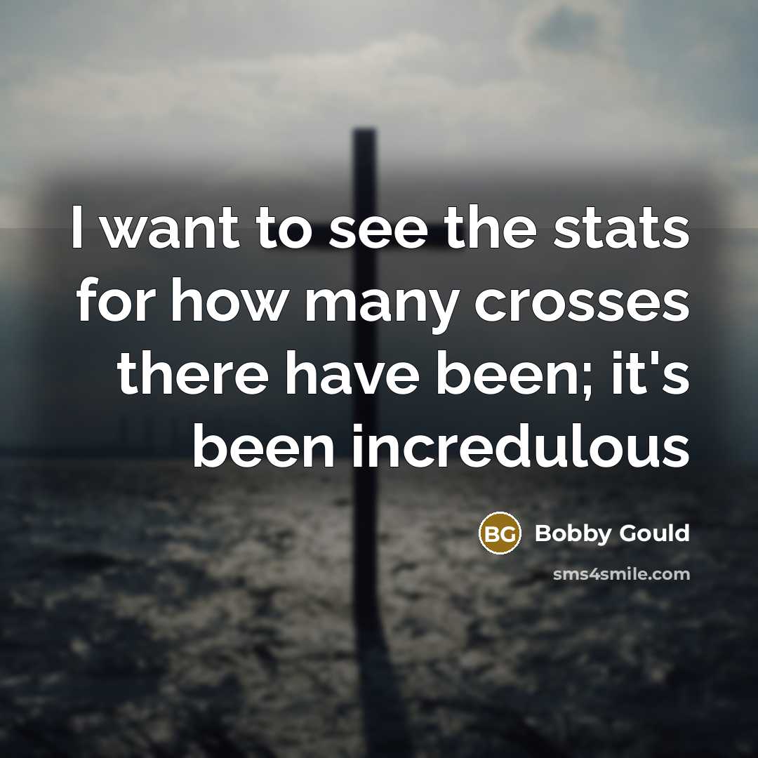 “I want to see the stats for how many crosses…” quote by Bobby Gould