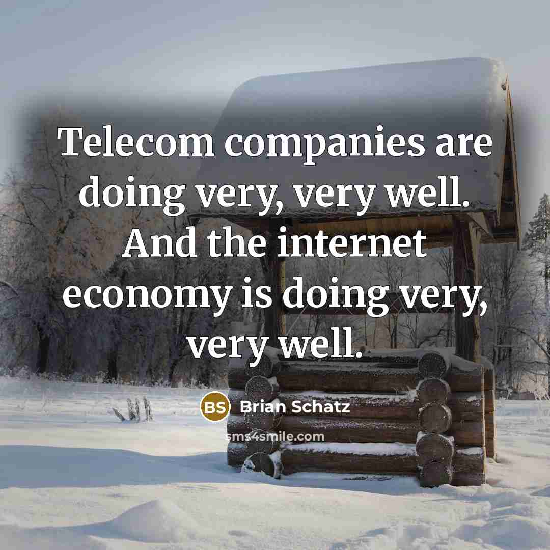 “Telecom companies are doing very, very well. And the internet…” quote by Brian Schatz