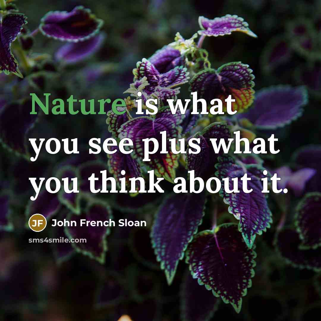 “Nature is what you see plus what you think about…” quote by John French Sloan