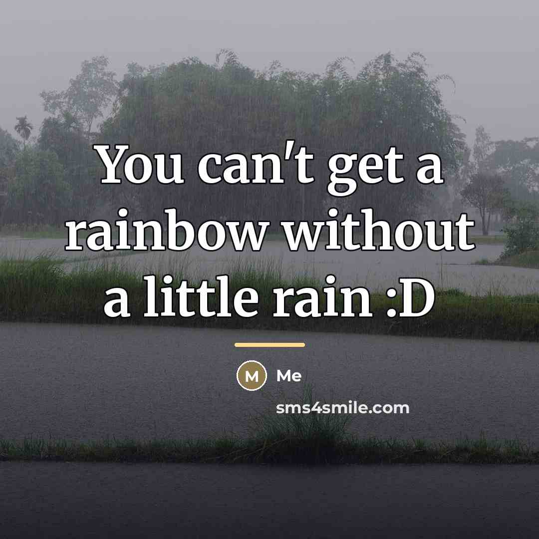 “You can't get a rainbow without a little rain :D…” quote by Me