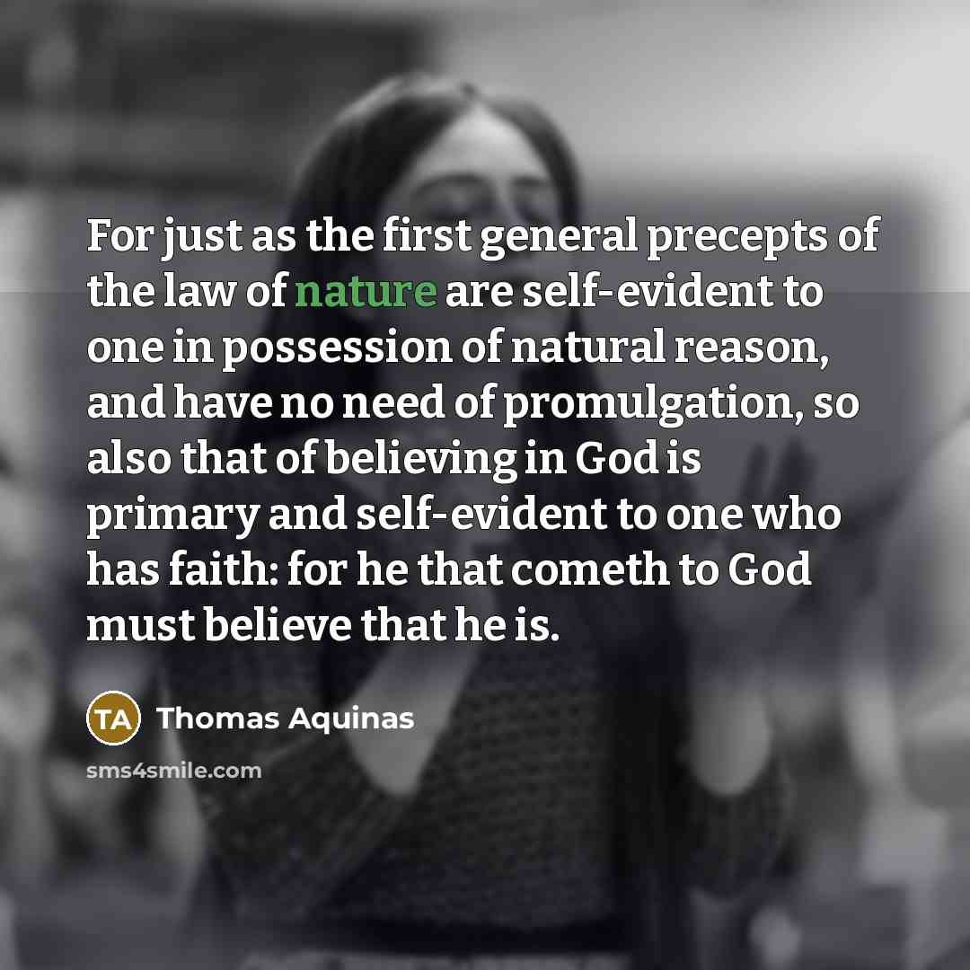 “For just as the first general precepts of the law…” quote by Thomas Aquinas