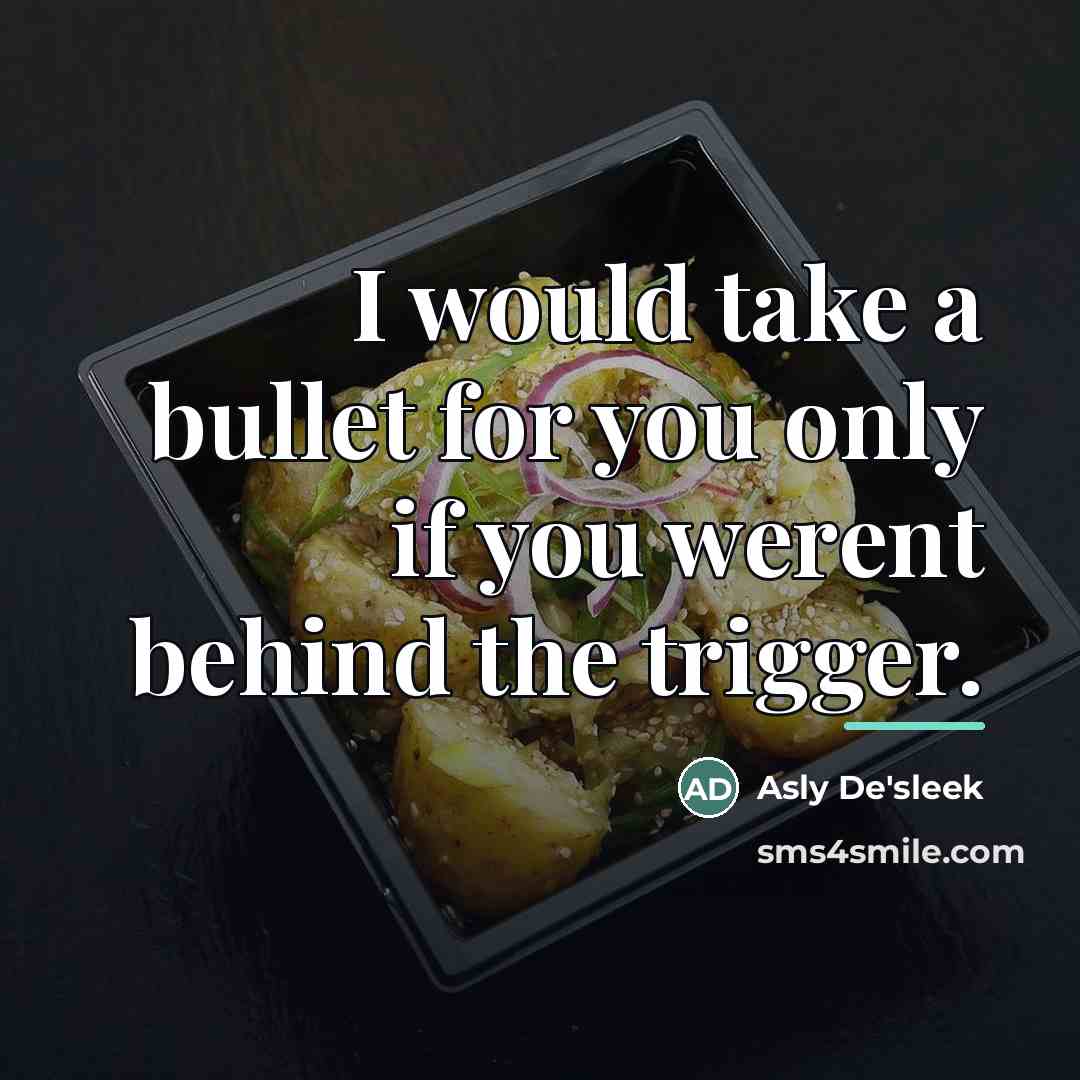 “I would take a bullet for you only if you…” quote by Asly De'sleek