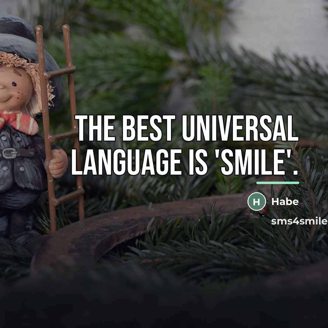 “The best Universal language is 'SMILE'.…” quote by Habe