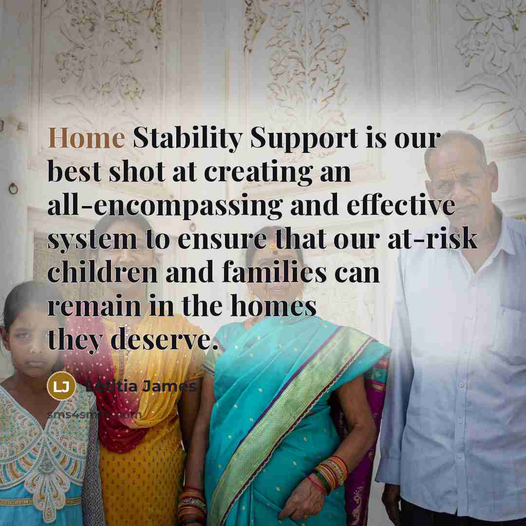 “Home Stability Support is our best shot at creating an…” quote by Letitia James
